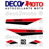 Kit Stickers Yamaha 50 DTMX 1980 Réservoir Blanc