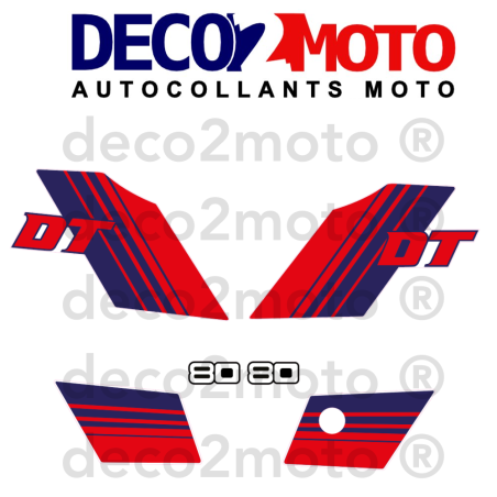 Kit autocollant pour Yamaha 80 DTMX 1981 Réservoir Blanc