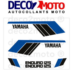 Kit autocollants Yamaha 125 DTMX 1979 réservoir Blanc