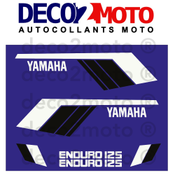 Kit autocollants Yamaha 125 DTMX 1979 réservoir Bleu