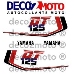 Kit déco pour Moto Yamaha 125 DTMX 1986 Réservoir Blanc