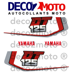 Kit autocollants Yamaha 125 DTMX 1986 Réservoir Noir