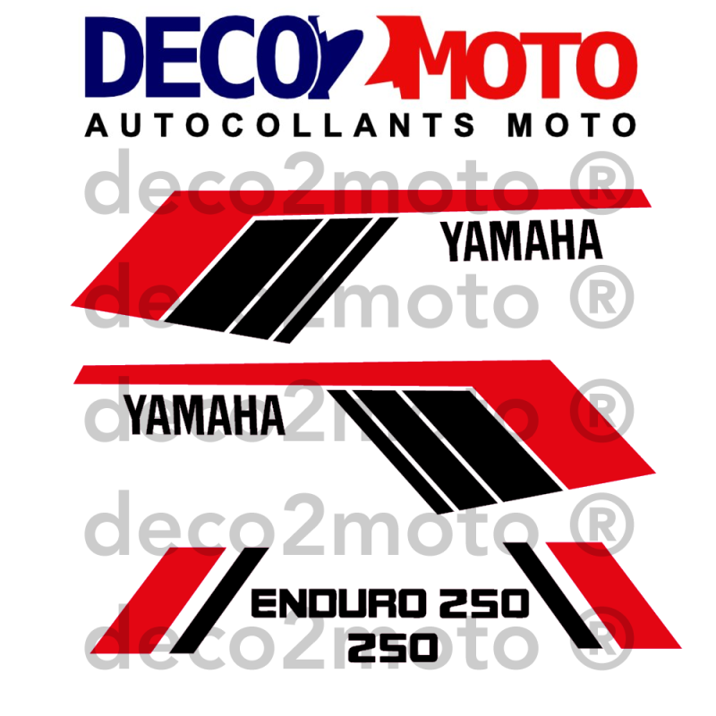 Déco moto Yamaha 250 DTMX Blanche 1979