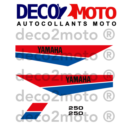 Déco moto Yamaha 250 DTMX Blanche 1980