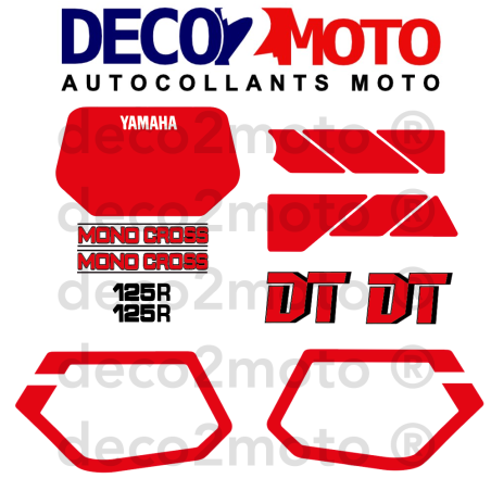 Kit déco moto complet YAMAHA 125 DTR 1991 Blanche