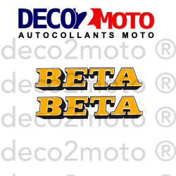 Deux autocollants BETA MX Jaune