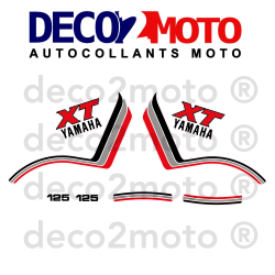 Kit autocollants Yamaha 125 XT 1983 Réservoir Blanc