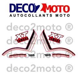 Kit autocollants Yamaha 125 XT 1983 Réservoir Rouge