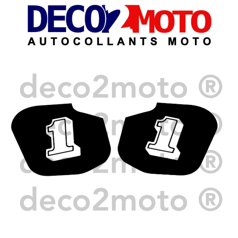 Autocollants de caches latéraux numéro 1 Yamaha 80 YZ 1982 YZK