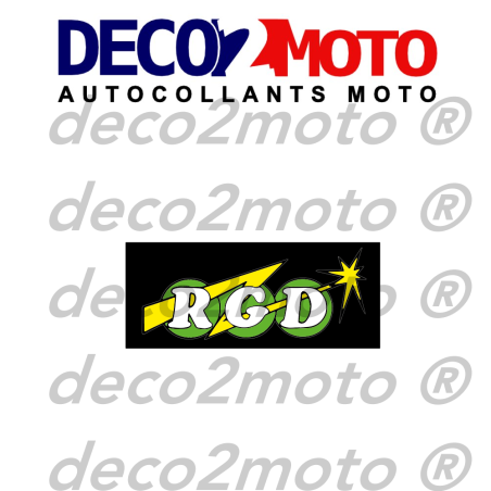 Autocollant RGD 140 mm x 60 mm fond NOIR