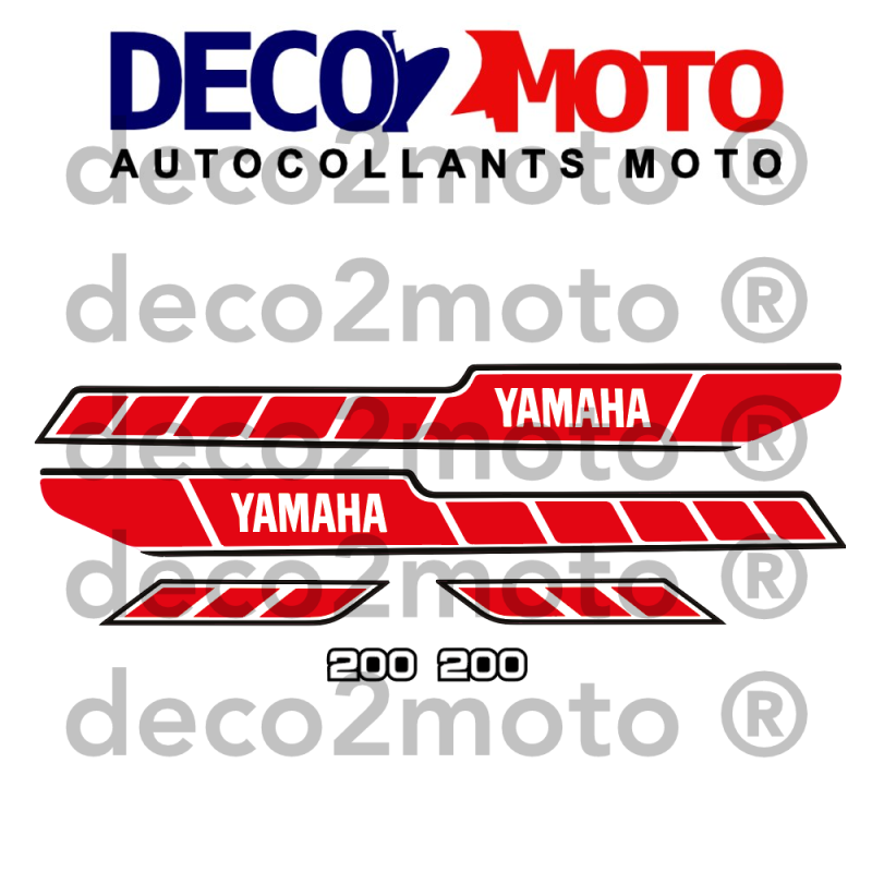 Autocollants pour Yamaha 200 RDX 78 ROUGE
