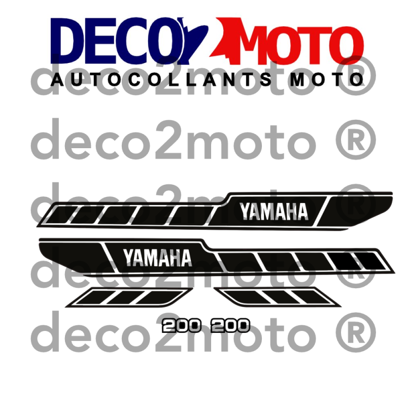 Autocollants pour Yamaha 200 RDX 78 NOIR