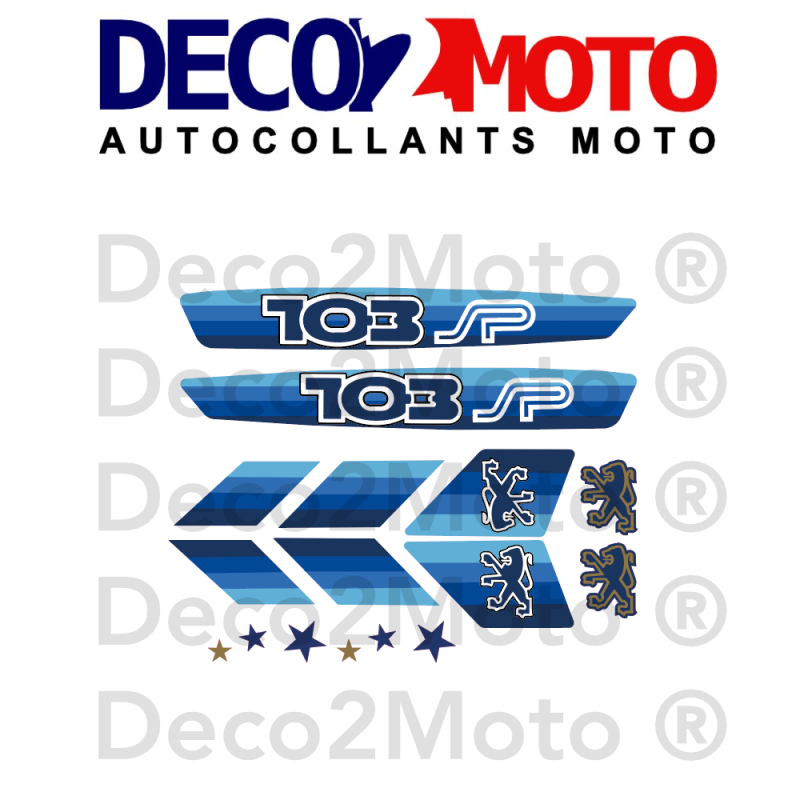 Kit Autocollant Peugeot 103 SP Bleu