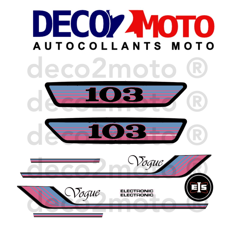 Kit déco Peugeot 103 Vogue Rose