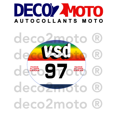 DAKAR 1985 Autocollant porte numéro PARIS DAKAR 1985