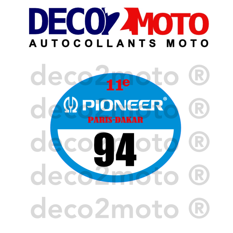 DAKAR 1988 Autocollant porte numéro PARIS DAKAR 1988
