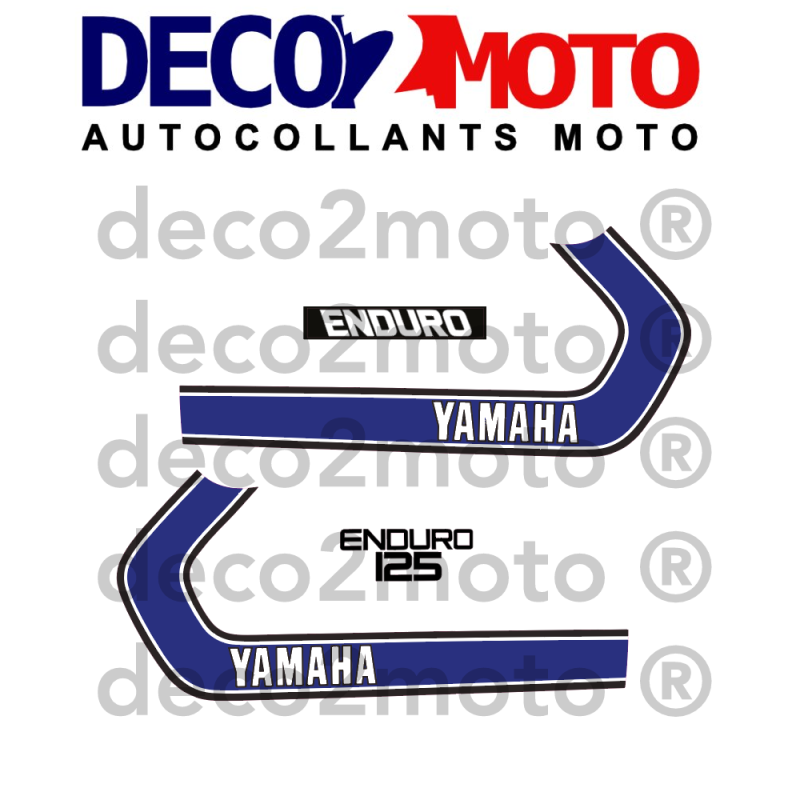 Kit Stickers Yamaha 125 DTF 1975 BLANC