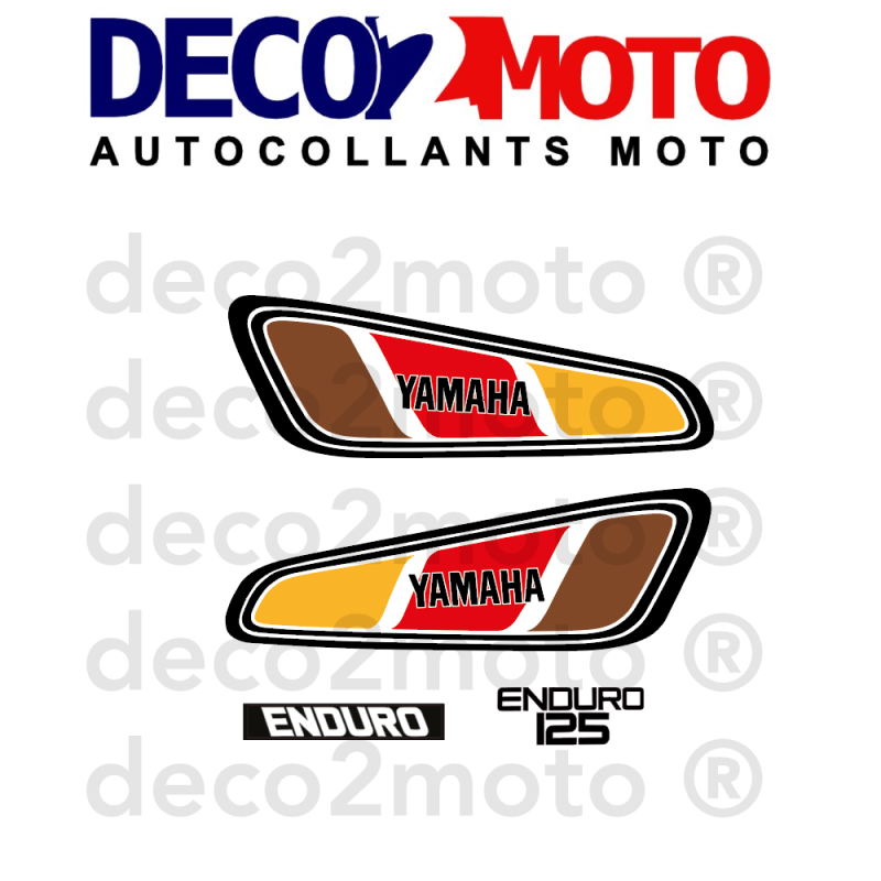 Kit Stickers Yamaha 125 DTF 1976 Moto Blanche V1