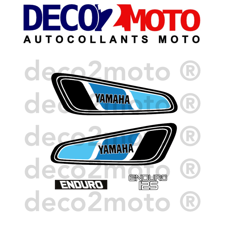 Kit Stickers Yamaha 125 DTF 1976 Moto Noire