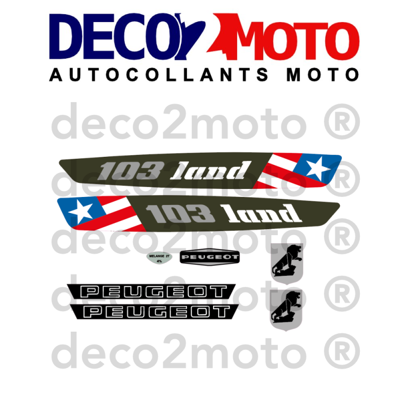 Kit Autocollant Peugeot 103 Land