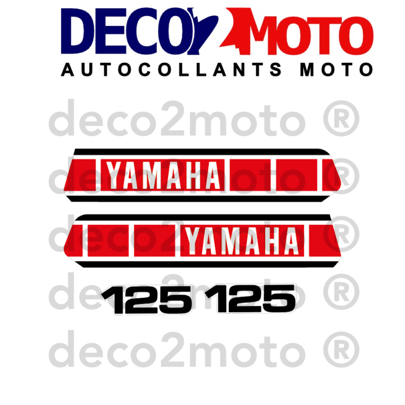 Kit autocollants YAMAHA 125 YZ 1979 Rouge