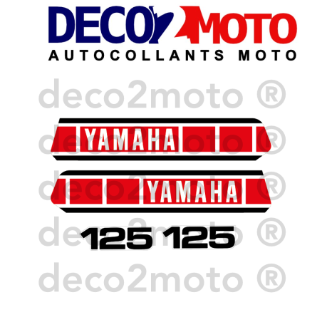 Kit autocollants YAMAHA 125 YZ 1979 Rouge