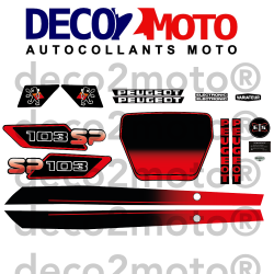 Kit déco Peugeot 103 SP phase 3 Noir et Rouge