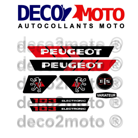 Kit autocollants Peugeot 103 MVL ROUGE