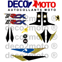 Kit Autocollant Peugeot 103 RCX LC 2 Noir et Jaune