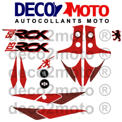 Kit Autocollant Peugeot 103 RCX LC 2 Rouge et Noir