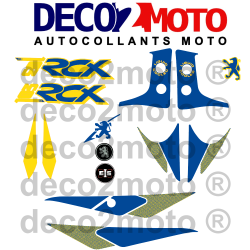 Kit Autocollant Peugeot 103 RCX LC 2 Jaune et Bleu