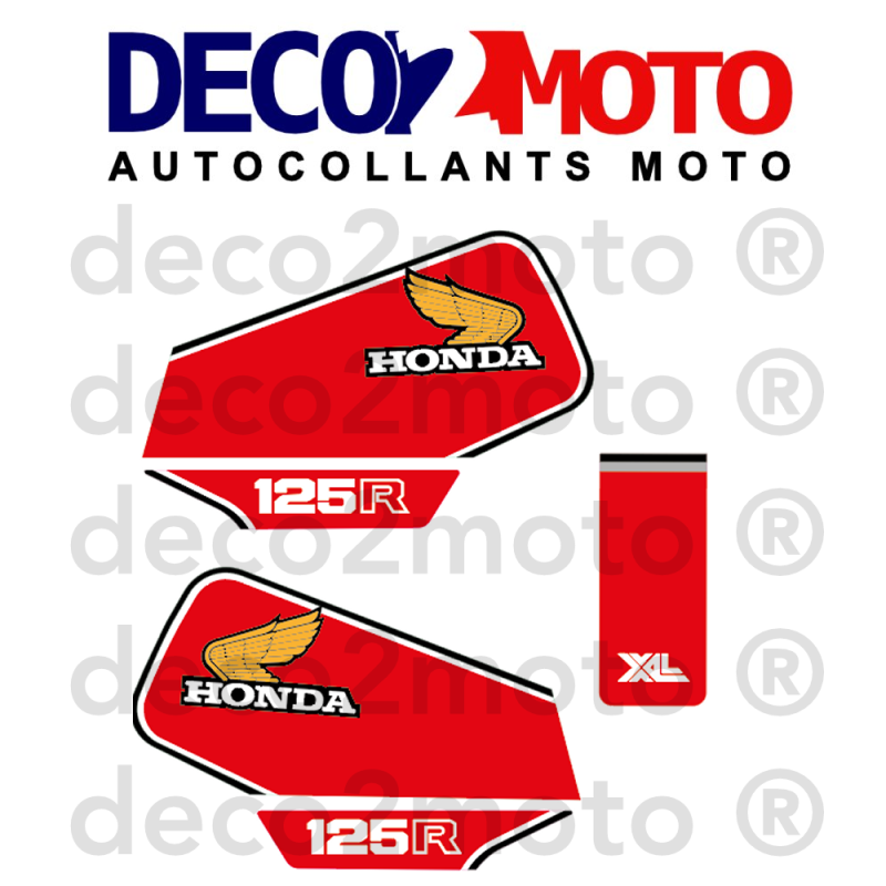 Kit complet autocollant HONDA XLR 125 Blanche 1982